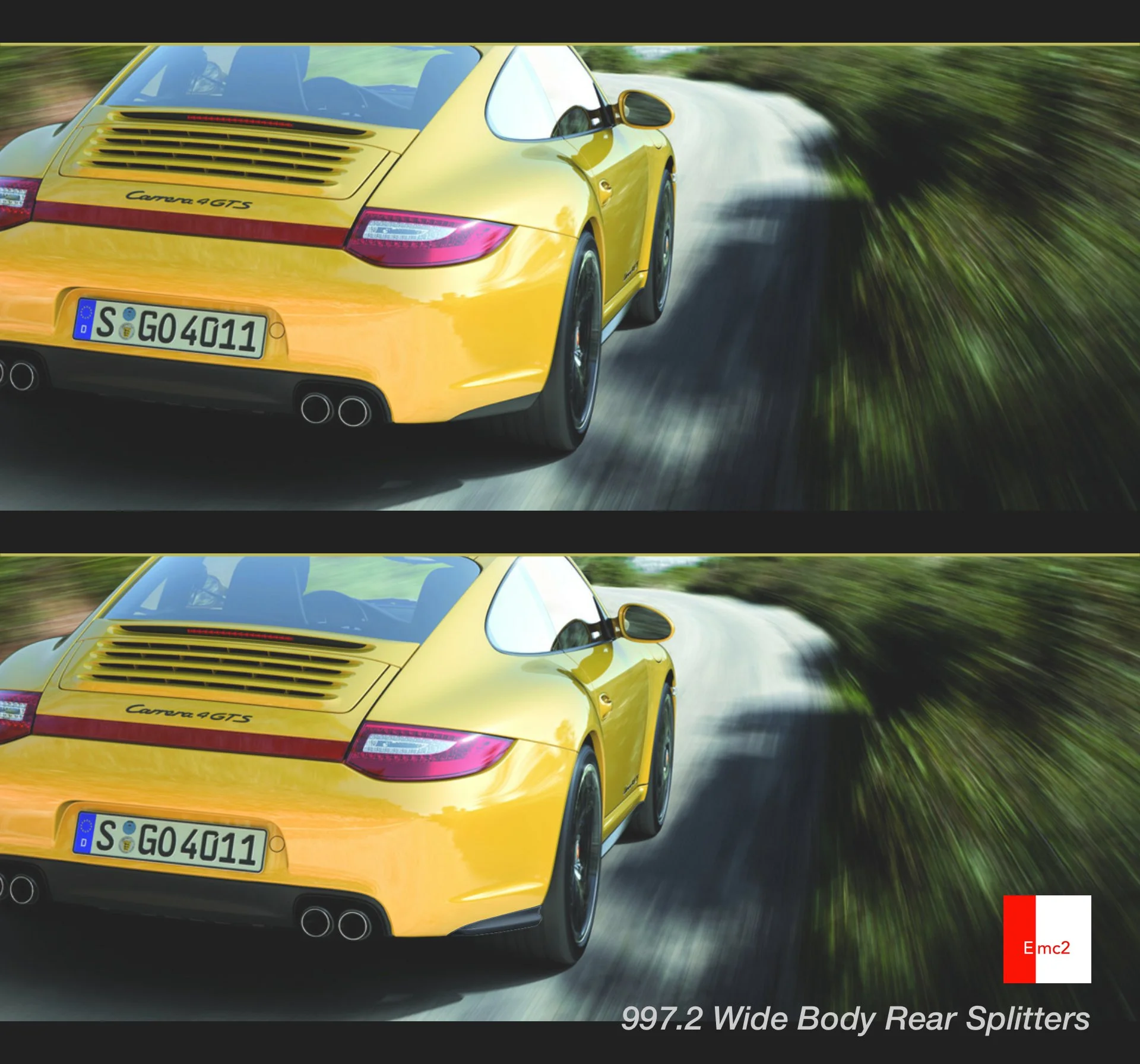 Porsche 997.2 Wide Body GT Style Rear Splitters — Emc2design